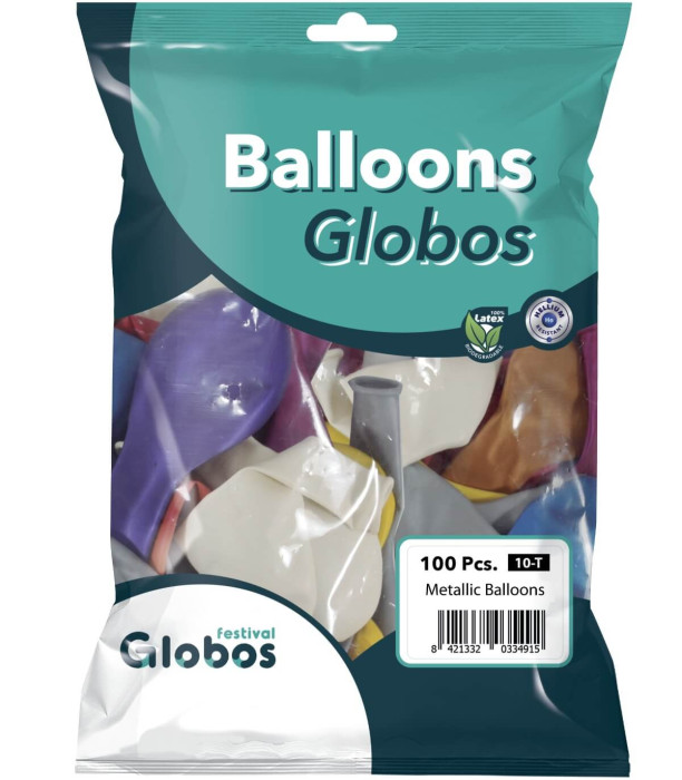 BALLOONS 100 PCS. 12\\" - 30 CM 301 METALLIC GOLD - Metallic