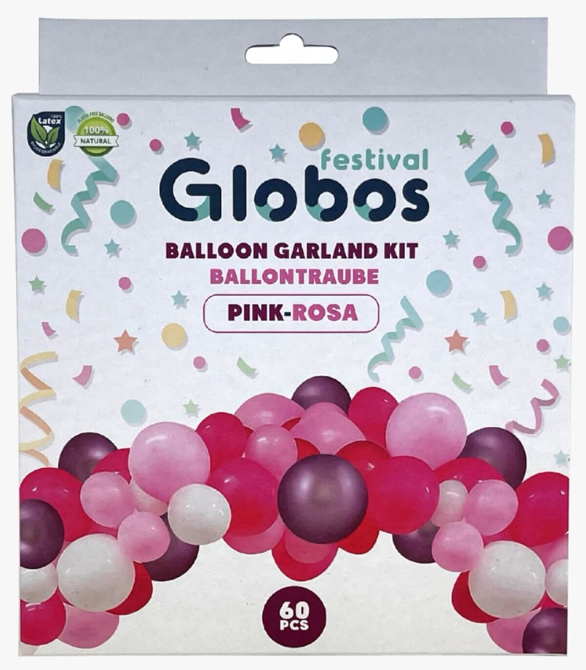 ARCH SET WITH 60 BALLOONS PINK/PINK 60 - ARCHES AND SETS