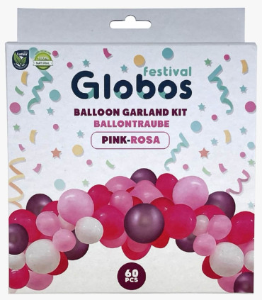 ARCH SET WITH 60 BALLOONS PINK/PINK 60 - ARCHES AND SETS