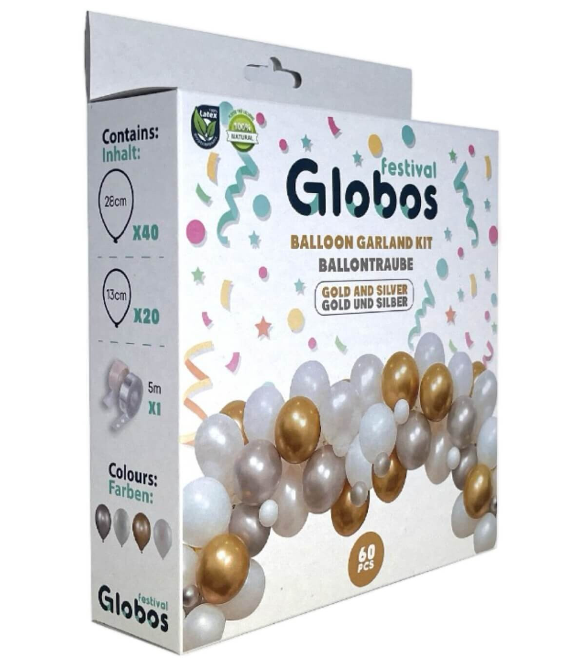60 BALLOON ARCH SET GOLD/GOLD 60 - ARCHES AND SETS