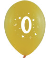BALLOONS 10 PCS. 12" - 30 CM WITH PRINT - NUMBER 0