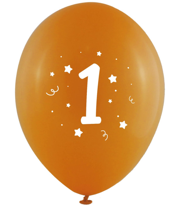 BALLOONS 10 PCS. 12\\" - 30 CM WITH PRINT - NUMBER 1 - BALLOONS WITH PRINT