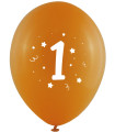 BALLOONS 10 PCS. 12" - 30 CM WITH PRINT - NUMBER 1