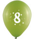 BALLOONS 10 PCS. 12\\" - 30 CM WITH PRINT - NUMBER 8 - BALLOONS WITH PRINT