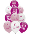 BALLOONS 10 PCS. 12" - 30 CM PRINT IT'S A GIRL UNICORN