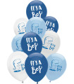 BALLOONS 10 PCS. 12" - 30 CM PRINT IT'S A BOY DINOSAUR