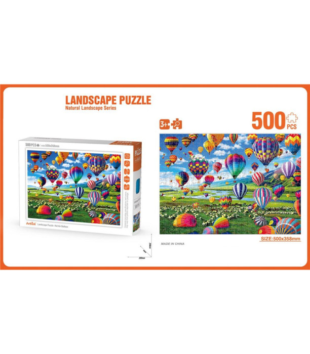 CHILDREN'S PUZZLE 500 PIECES LANDSCAPE WITH BALLOONS - PUZZLES AND CUBES