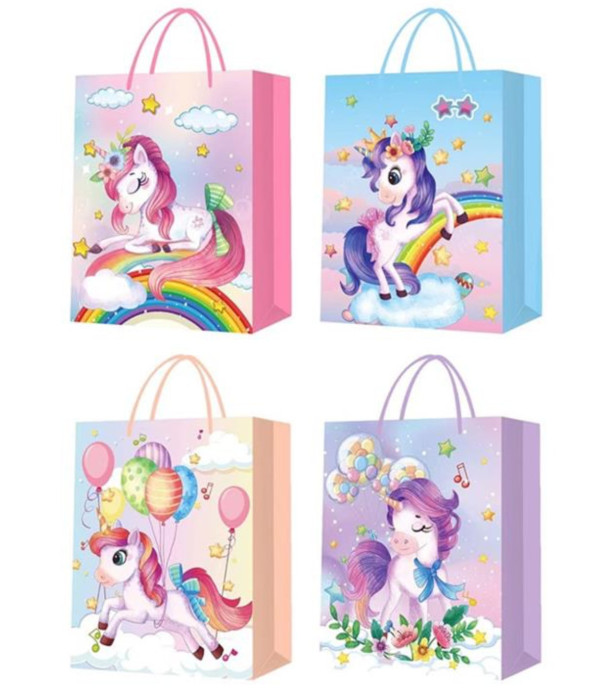 GIFT BAG 3D UNICORN 41.5*30*12 4 TYPES