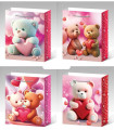 GIFT BAG BEAR WITH HEART 32*26*10 4 TYPES