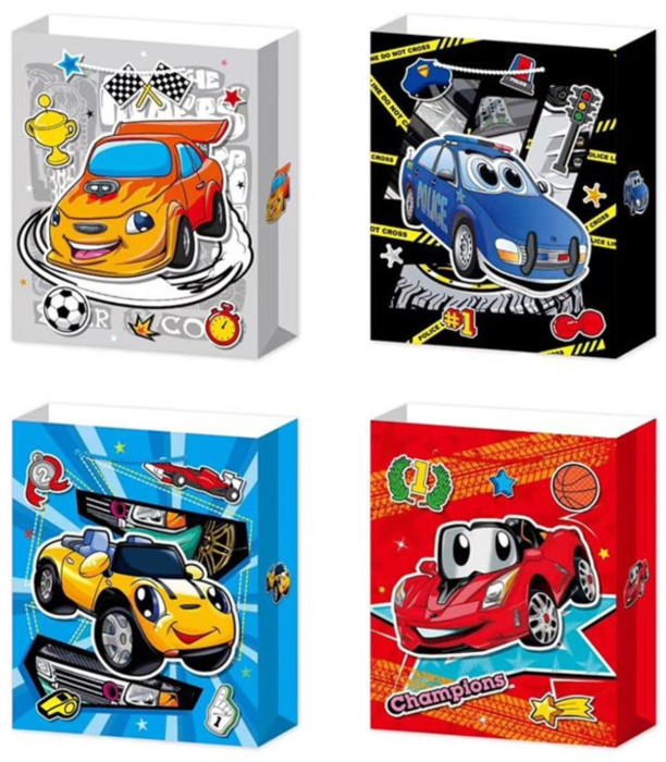 GIFT BAG 3D CARS 32*26*10 4 TYPES