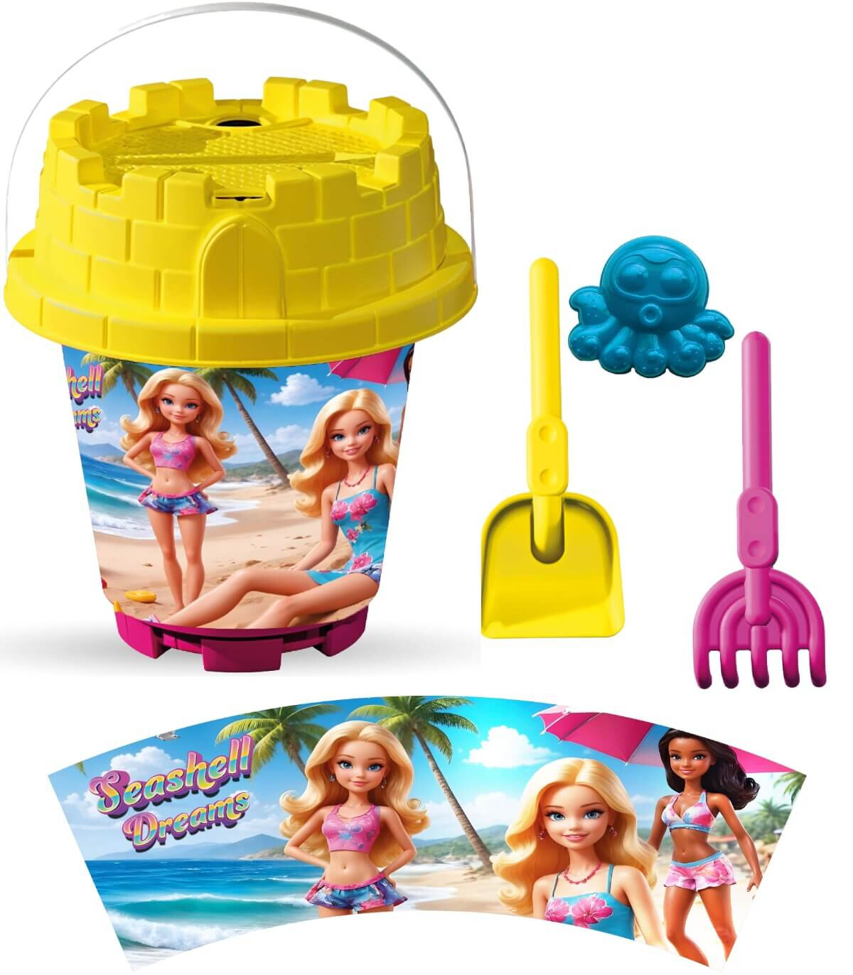 MEDIUM SAND BUCKET 4 PARTS, WITH PICTURES, 8 TYPES - FOR SAND