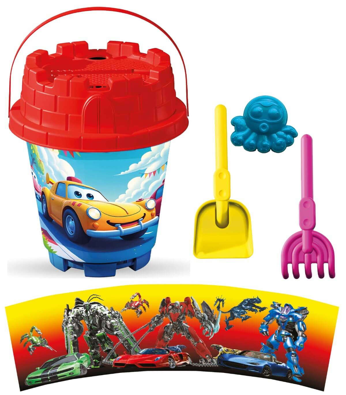 MEDIUM SAND BUCKET 4 PARTS, WITH PICTURES, 8 TYPES - FOR SAND