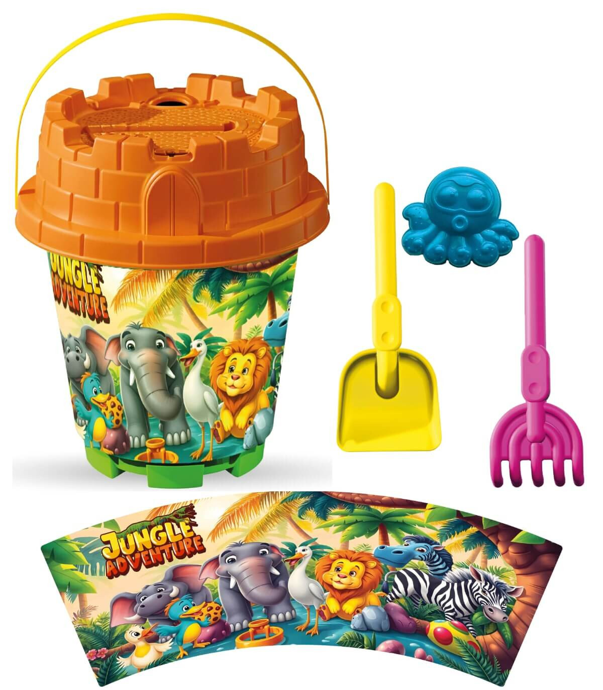 BIG SAND BUCKET 4 PARTS, WITH PICTURES, 8 TYPES - FOR SAND