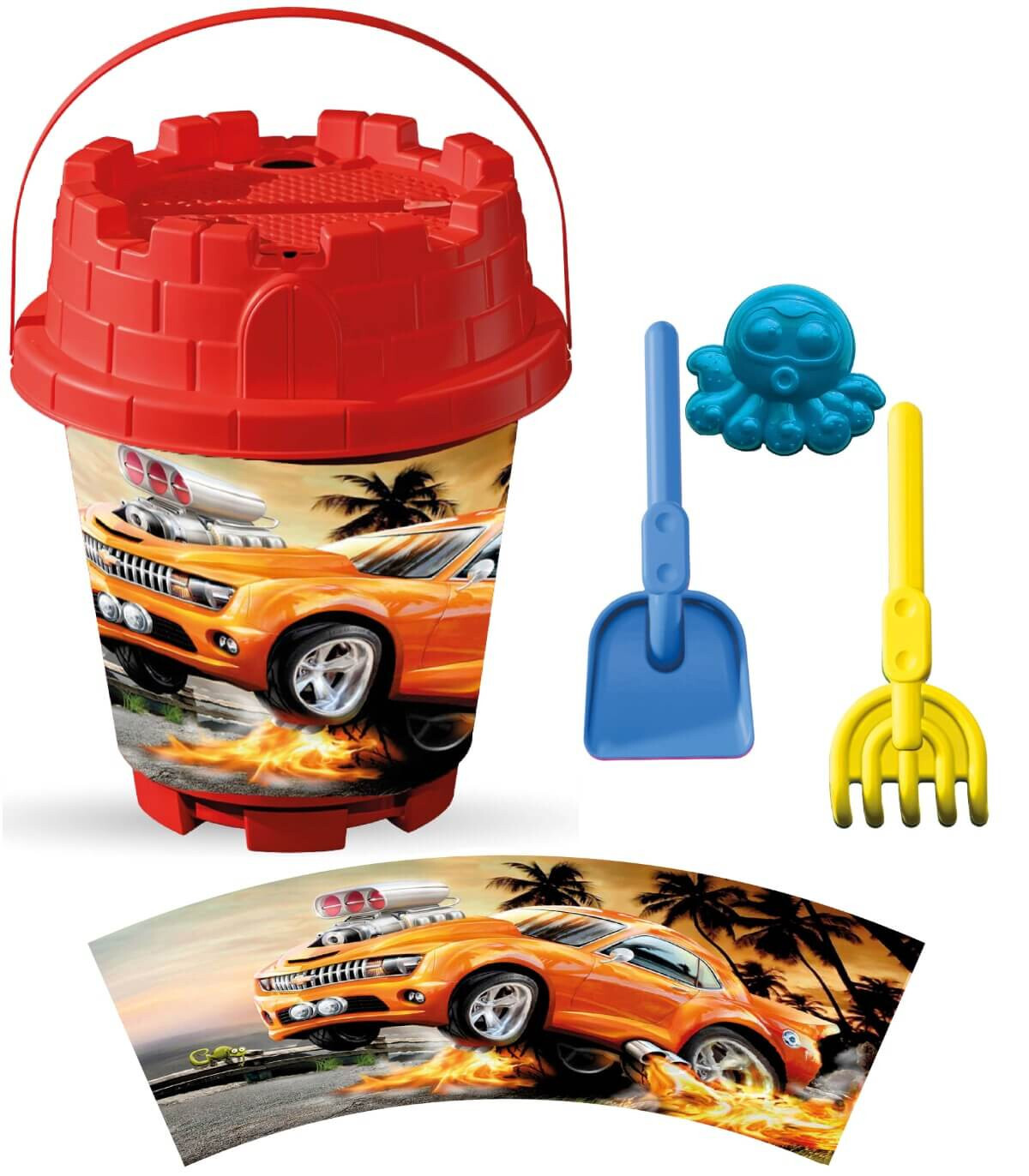 BIG SAND BUCKET 4 PARTS, WITH PICTURES, 8 TYPES - FOR SAND