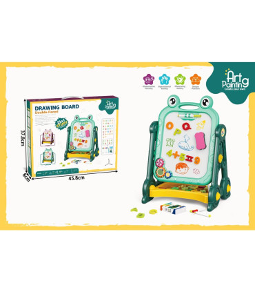 MAGNETIC BOARD ON A STAND WITH LETTERS AND NUMBERS FROG - Boards for drawing and writing