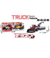 KIDS' TRACTOR WITH TRAILER AND CRANE 1:43 + SOUND AND LIGHT IN OPEN BOX