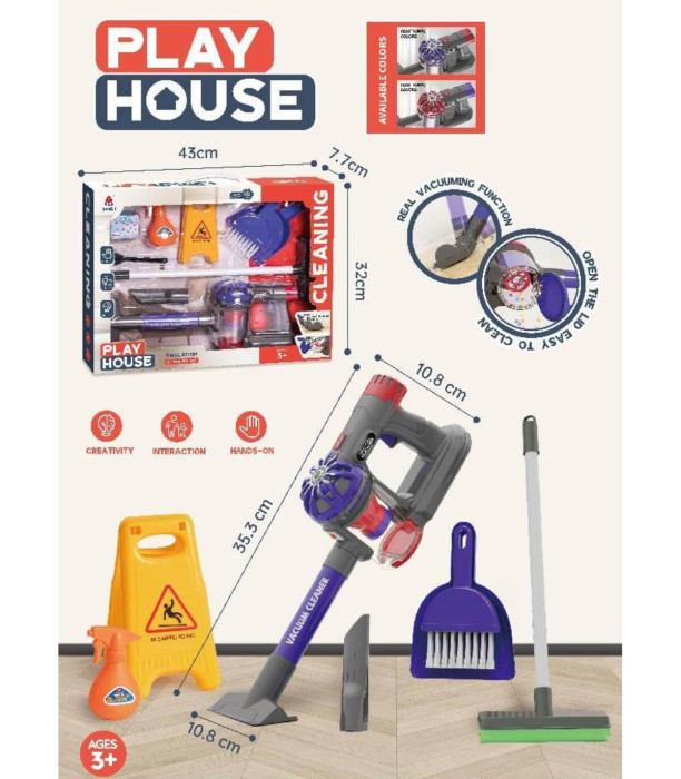 CHILDREN'S VERTICAL VACUUM CLEANER WITH ACCESSORIES PLAY HOUSE - Household and kitchen appliances
