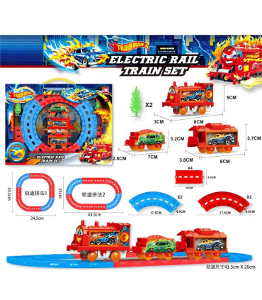 CHILDREN'S SMALL TRAIN WITH TRACKS IN A BOX - TRAINS AND BUSES