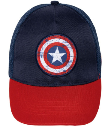 YOUTH CAP WITH BRIM AND NET CAPTAIN AMERICA 56/58 - CHILDREN'S HATS