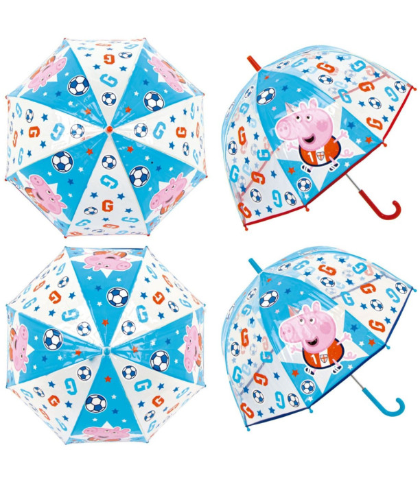 CHILDREN'S HAND UMBRELLA BELL PEPPA PIG - GEORGE TRANSPARENT 2 COLORS - CHILDREN'S UMBRELLAS