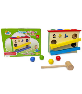 WOODEN GAME WITH BALLS AND HAMMER - WOODEN