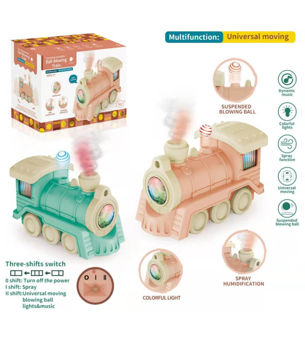 BATTERY-OPERATED CHILDREN'S LOCOMOTIVE WITH GUN - TRAINS AND BUSES