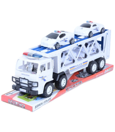 CHILDREN'S TRUCK CARRIER WITH 4 POLICE CARS - Trucks and cargo