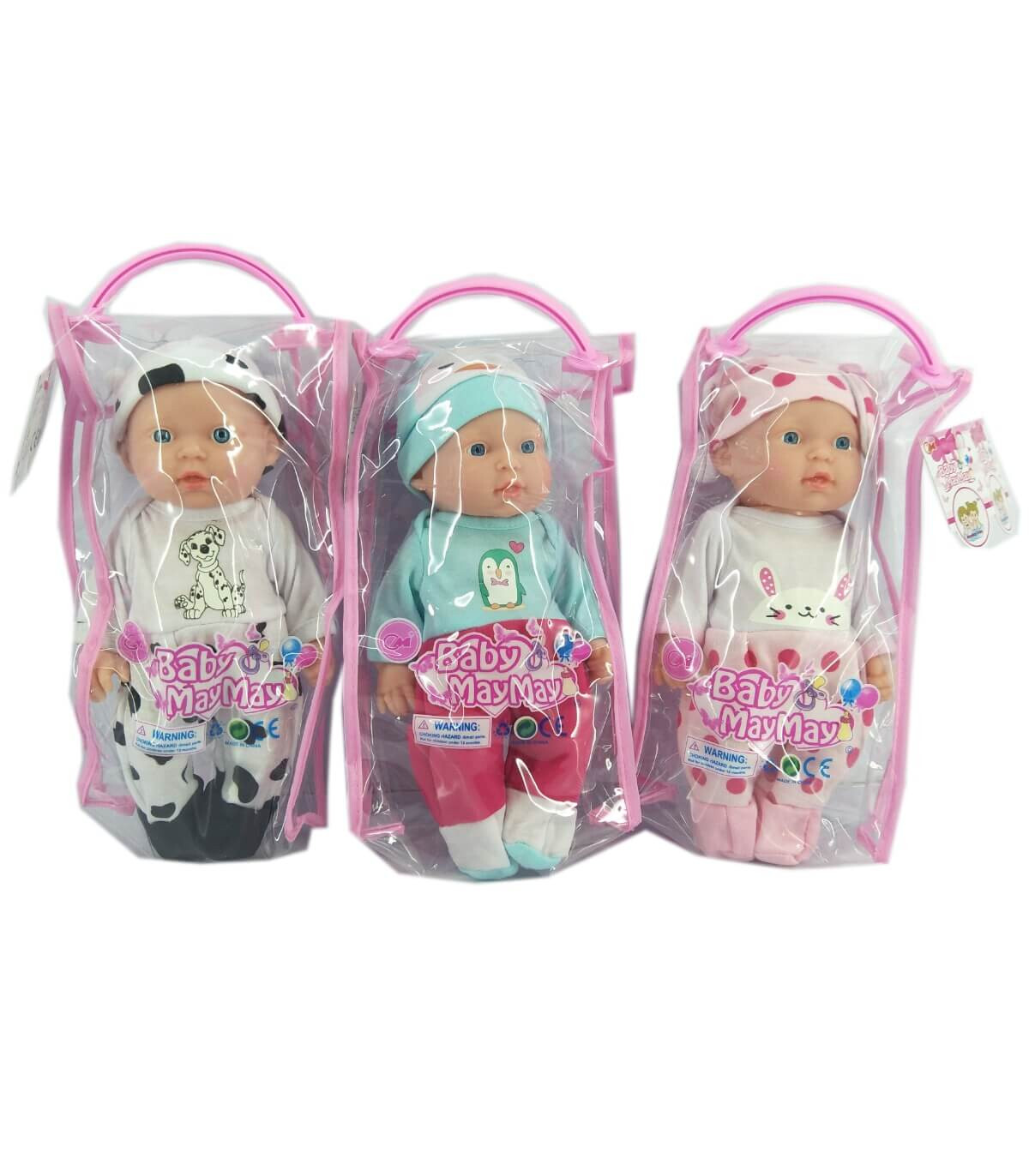 BABY MAYMAY DOLL WITH ANIMALS IN A BAG + SOUND - BABY