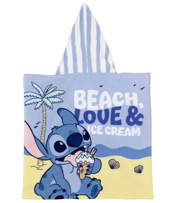 CHILDREN'S TOWEL PONCHO STITCH 50*100 - CHILDREN'S BEACH TOWELS