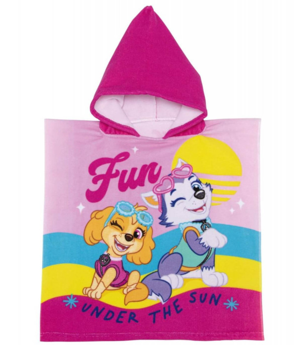 CHILDREN'S TOWEL PONCHO PAW PATROL GIRL 50*100 - CHILDREN'S BEACH TOWELS