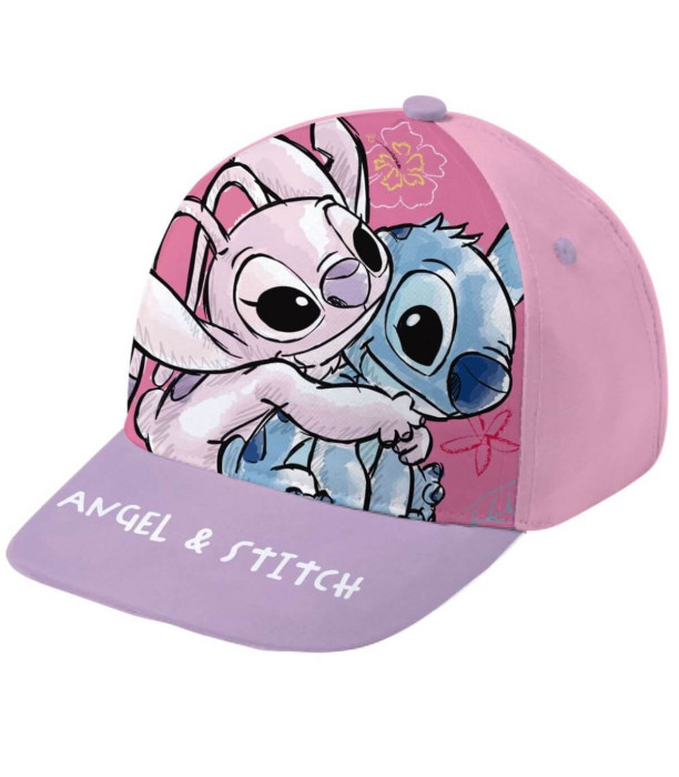 ANGEL PINK/PURPLE BABY HAT WITH BRIM 44/46 - CHILDREN'S HATS