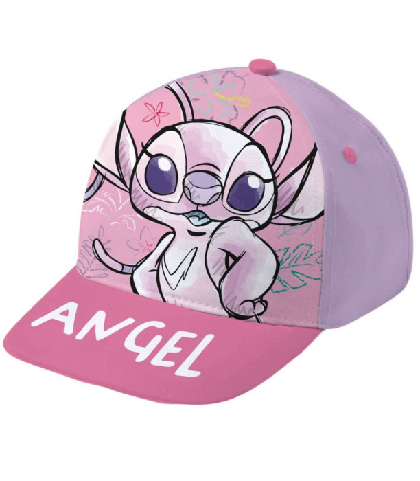 ANGEL PINK/PURPLE BABY HAT WITH BRIM 44/46 - CHILDREN'S HATS