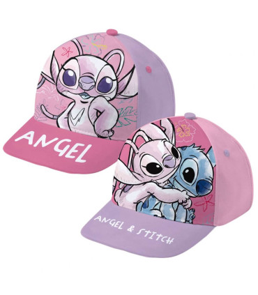 ANGEL PINK/PURPLE BABY HAT WITH BRIM 44/46 - CHILDREN'S HATS
