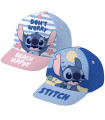 BABY HAT WITH BRIM STITCH BLUE/PINK 44/46