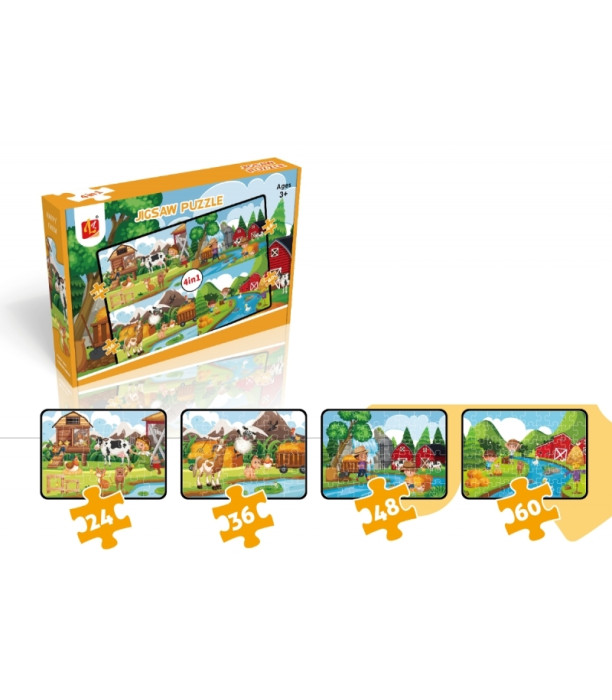 4 IN 1 ANIMAL PUZZLE - PUZZLES AND CUBES