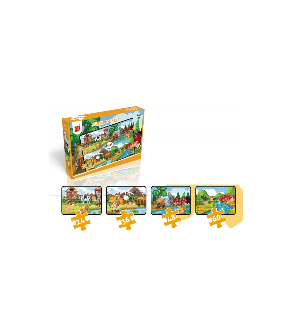 4 IN 1 ANIMAL PUZZLE - PUZZLES AND CUBES