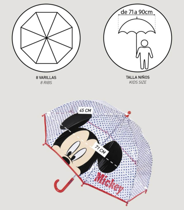 MECHANICAL CHILDREN'S UMBRELLA POE MICKEY Cerda