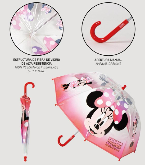 CHILDREN'S UMBRELLA MECHANICAL POE MINNIE