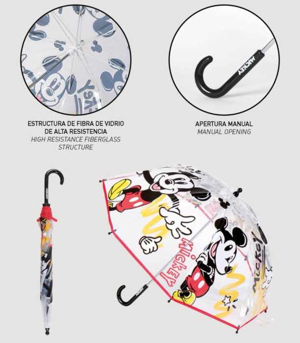 CHILDREN'S UMBRELLA MECHANICAL POE MICKEY