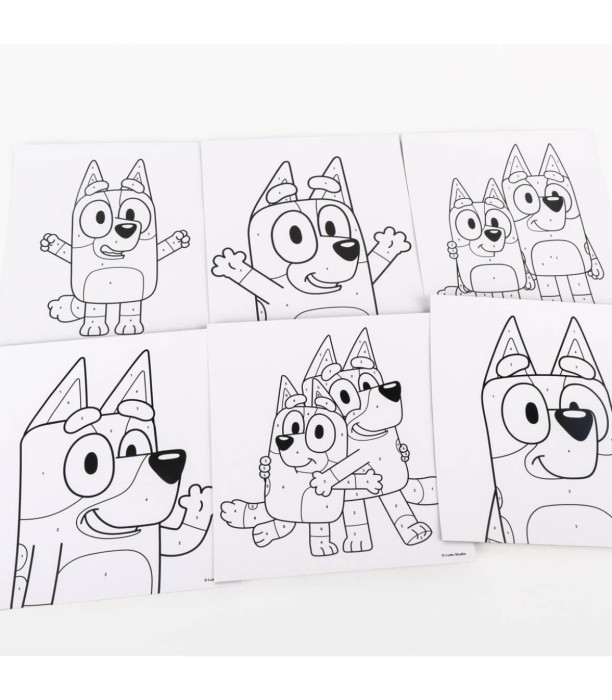CHILDREN'S SET DRAW WITH NUMBERS BLUEY