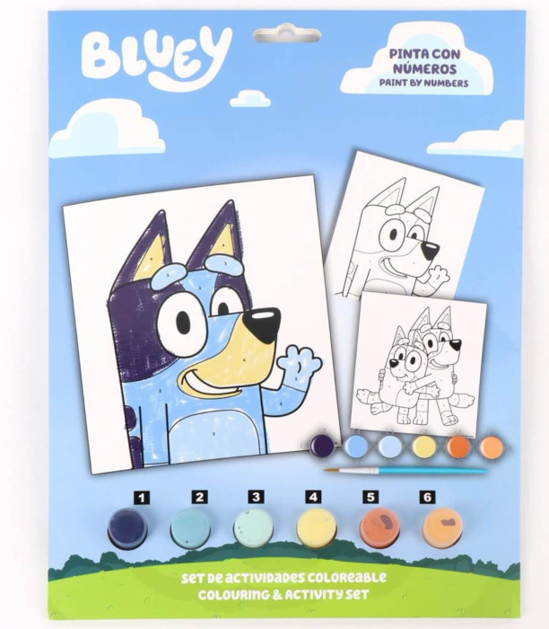 CHILDREN'S SET DRAW WITH NUMBERS BLUEY