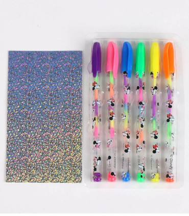 MINNIE SILICONE CASE WITH 6 GEL PENS Cerda