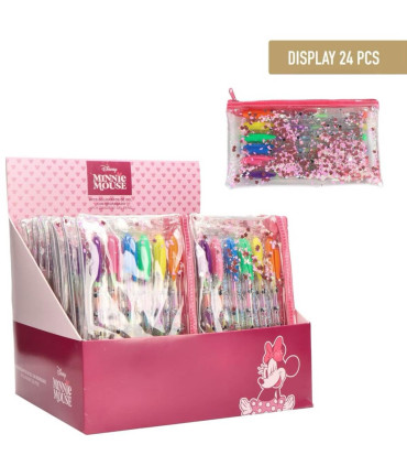 MINNIE SILICONE CASE WITH 6 GEL PENS Cerda