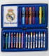 THREE-TIERED CASE WITH PENCILS, MARKERS, AND PAINTS REAL MADRID