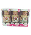 DOLL BABY WITH HAT, DRESS AND 6 SOUNDS 32 CM IN BOX