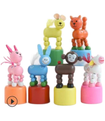 WOODEN DANCING ANIMALS 6 TYPES Armtoys