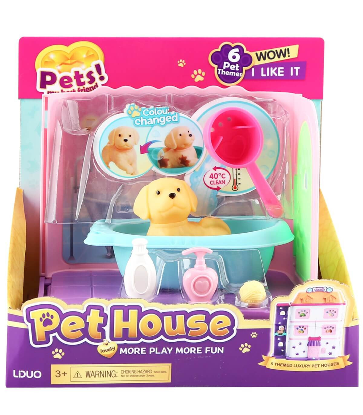 PLAYSET DOG WITH BATHTUB AND ACCESSORIES IN OPEN BOX Armtoys