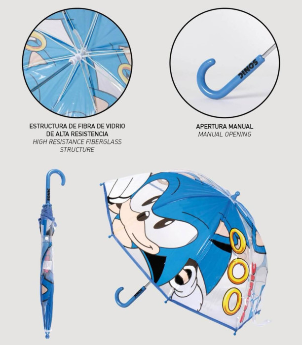 CHILDREN'S UMBRELLA MECHANICAL POE SONIC