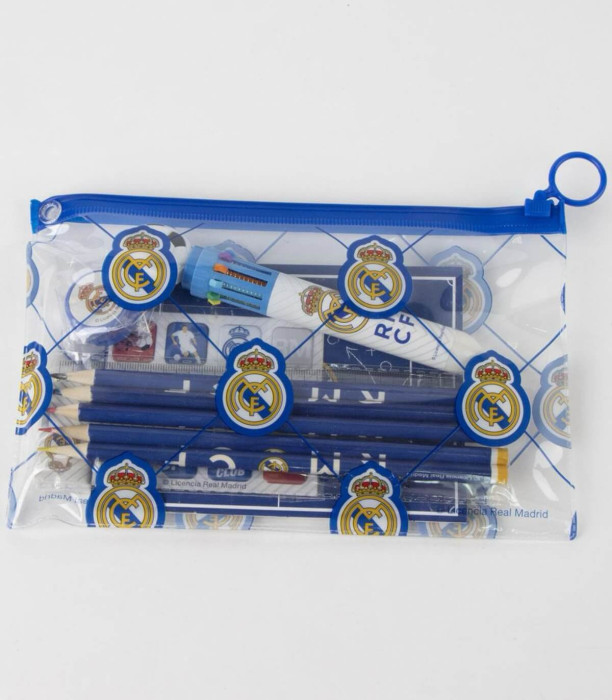 DRAWING BOOK + STUDENT SUPPLIES IN REAL MADRID PENCIL CASE