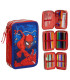 SPIDERMAN PENCIL CASE WITH 3 ZIPPERS AND STUDENT SUPPLIES